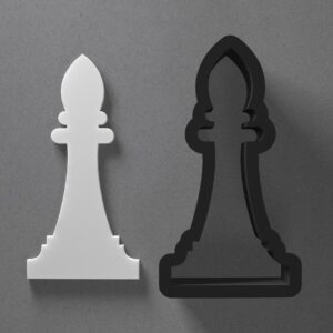 Bishop Chess Piece Shape Polymer Clay Cutter Earring Jewelry Tool for Mini Studs Dangle Pendants and Cookie Dough Shaping with Sharp Tapered Edge for Board Game Theme DIY Craft Projects