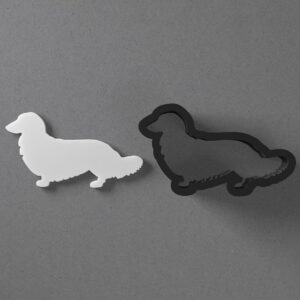 Long Haired Dachshund Dog Polymer Clay Cutter With Sharp Tapered Edge Jewelry Earring Making Tool For Mini Studs Pendant Set Clay Mold Cookie Cutter For Pet Lover Puppy Craft Projects