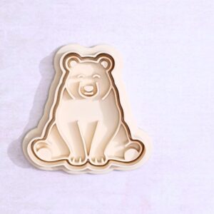 Bear cookie cutter set for making shortbread cookies fondant biscuits sugar paste cake decorations perfect for animal themed baking kids birthday parties forest crafts school projects