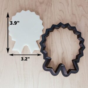Blue Ribbon First Place Award Cookie Cutter Cookie with Outline and Embosser for Fondant, Clay, Dough Celebration Cookies Crafts Medals for Events Parties Made in India