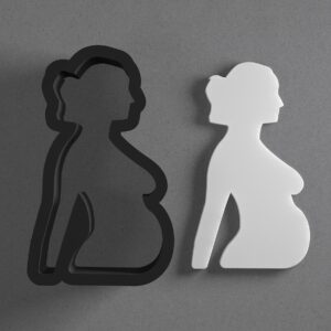 Pregnant Woman Silhouette Polymer Clay Cutter Sharp Tapered Edge for Earrings Jewelry Making Tool Mini Studs Pendant Set Motherhood Shape Cookie Cutter for DIY Clay Craft Projects