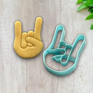 Rock Hand Sign Cookie Cutter Shape for Making Homemade Shortbread Biscuits Pastry Sugar Paste Fondant Cake Decorations Perfect for Music Theme Parties Concert Fans Gift Packaging