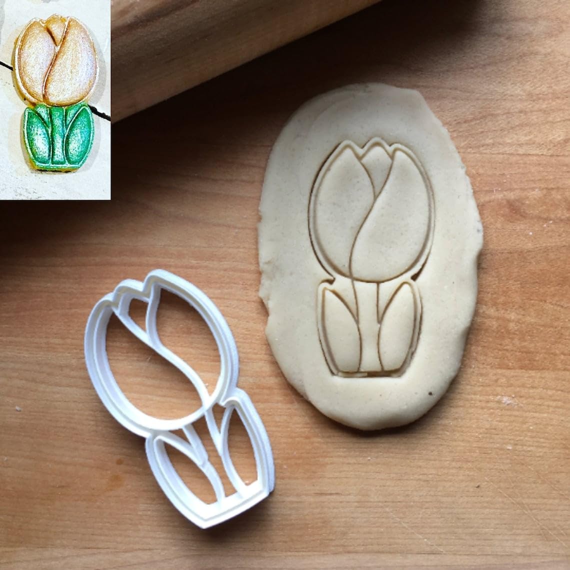 Tulip Cookie Cutter Cookie - Suitable Size - Made in India - Perfect for Baking, Crafting & Decorating - High-Quality Tulip-Shaped Mold for Elegant Cookies, Cakes & Treats - Ideal