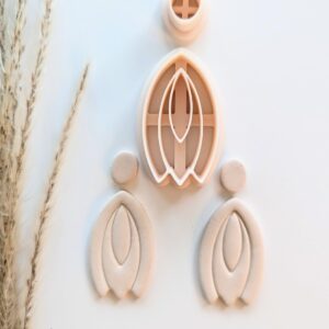 Justine Imprint Clay Earring Cutter Combo for Polymer Clay Jewelry Making Clay Earring Cutters Set with Artistic Design Ideal for Unique Handmade Earrings DIY Craft and Accessory