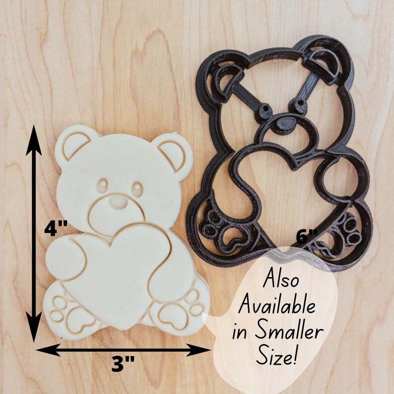Teddy Bear with Heart Cute Valentines Cookie Cutter Cookie for Fondant, Clay, Dough, Valentines Day Gift, Teddy Bear Love Heart Cutter Made in India, Perfect for Sweet Treats