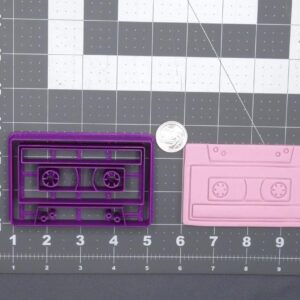 Black Cookie Cassette Tape 266-H039 Cookie Cutter for Baking Biscuits Fondant Sandwiches Pancakes Retro Music Party Cookie Decorating Tool for Kids Crafts 80s Theme Events