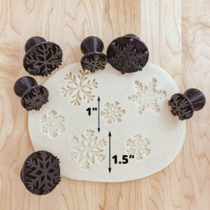 Snowflake Stamp Set Cookie for Cookies Fondant or Clay, Winter Theme Embosser Set for Baking and Crafts, Holiday Cookie Decorating and Seasonal Clay Art, Made in India