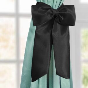modern curtain tieback decorative ribbon knot Tie Back Best For farmhouse , Villa , Home BLACK (Pack of 02)