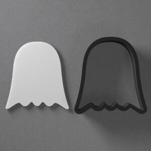 Ghost Shape Polymer Clay Cutter Earring Jewelry Tool for Mini Studs Dangle Pendants and Cookie Dough Shaping with Sharp Tapered Edge for Halloween Theme DIY Craft and Baking Projects