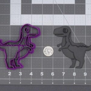 Black Cookie Raptor Dinosaur Body Cookie Cutter for Baking Biscuits Pancakes Fondant Sandwiches Pastry Dough Cake Decoration Kids Birthday Jurassic Theme Party Kitchen Baking Tool