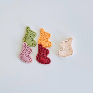 Black Christmas Stocking Cookie Cutter Hanging Stockings Cookie Cutter Stamp Set Black Sock Fondant Molds for Holiday Baking Cookies Pastry Dough Candy Kitchen Cookie Cutters Set