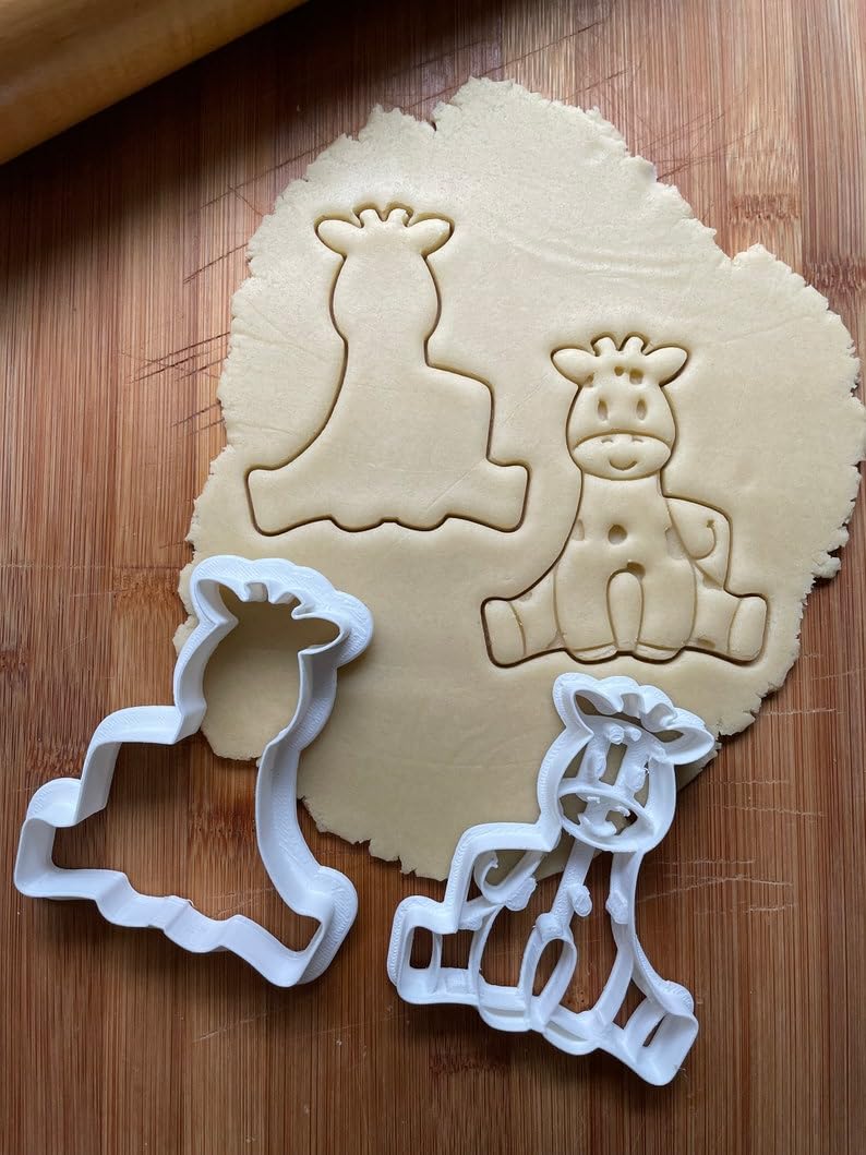 Set of 2 Baby Giraffe Cookie Cutters Suitable Size, Choose Standard or Dishwasher Safe Made in India, Cookie Material