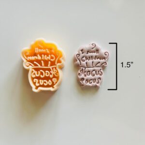 Hocus Pocus Pot Halloween Polymer Clay Earring Cutter India Cookie Fall Theme Mold Tool for Jewelry Making Biscuit Fondant Cutter DIY Crafts Autumn Accessories Halloween Craft Supplies