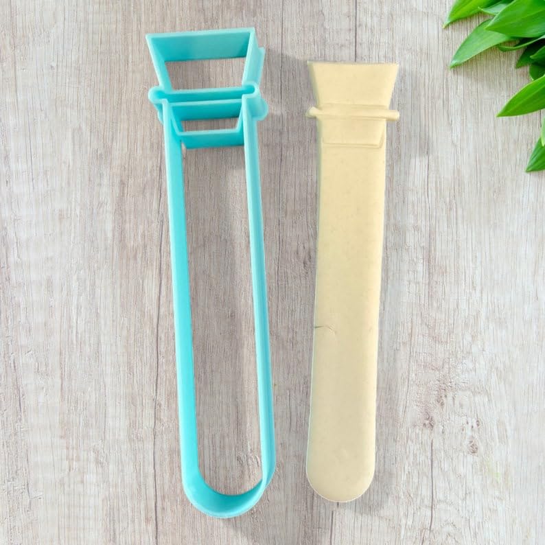 Laboratory Test Piece Cookie Cutter for Shortbread Cookies Pastry Fondant Sugar Paste Dough Homemade Cake Decoration Science Theme Baking Tool for School Projects Events Crafts