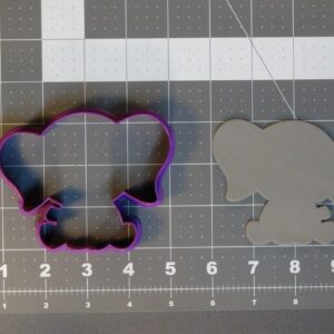 Black Cookie Baby Elephant Silhouette 266-C604 Cookie Cutter for Baking Biscuits Fondant Sandwiches Pancakes Pastry Dough Cake Decoration Animal Baby Shower Birthday Kitchen Baking