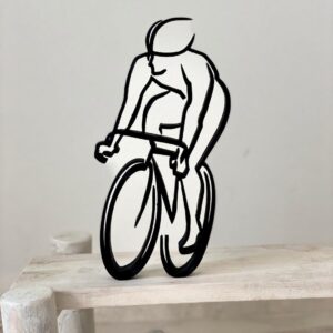Bicycle Rider: Minimalist Tabletop Statue Figure, Artistic Home Decor Statue for Windowsill or Bookshelf, Ideal Gift for Christmas