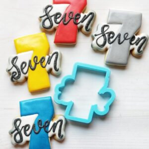 Cookie Number 7 Cookie Cutter with Lettering, Suitable Size Baking Tool for Birthdays and Anniversaries, Made in India