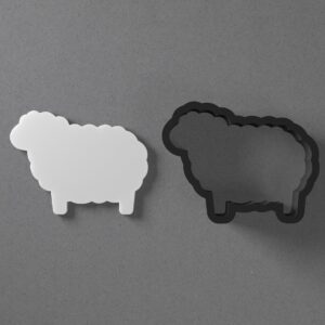 Stylized Sheep Shape Clay Cutter for Earrings and Jewelry Making Sharp Tapered Edge Tool for Polymer Clay Mini Studs Pendant Set Cookie and Fondant Decorations for Baking or Farm Animal