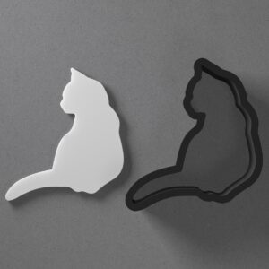 Sitting Cat Shape Polymer Clay Cutter with Sharp Tapered Edge for Precise Cutting, Jewelry and Earring Tool for Mini Studs and Pendant Sets, Cookie Cutter for Cat Lovers
