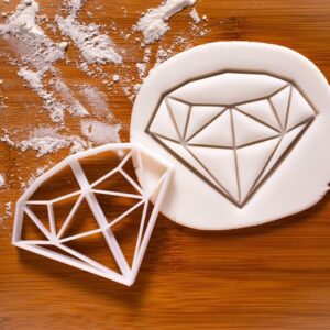 Diamond Shape Cookie Cookie Cutter for Biscuits Gemstone Crystal Jewel Theme Baking Mold for Girls Birthday Party Precious Stone Cookies Engagement Celebration Decorative Craft (ONLY DIAMOND)