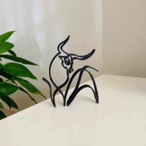 Minimalist Bull Statue Sculpture � Tabletop Figure for Interior Decor, Market Displays, Farm Rustic Themes, Office Enhancements