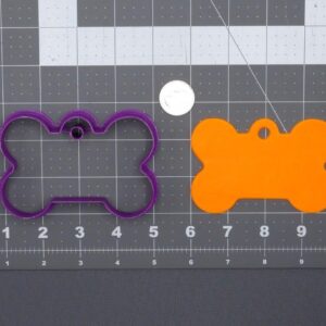 Black Dog Tag Bone Shape Cookie Cutter for Pet Theme Party Baking Biscuit Fondant Clay Craft Cutter for Kids Birthday Pet Adoption Events School Activities and Kitchen Decoration Tool