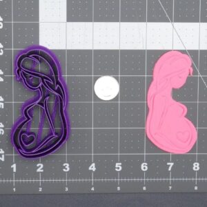 Black Pregnant Woman 266-D662 Cookie Cutter Cookie Silhouette Baking Tool for Baby Shower Cookies Maternity Theme Cake Fondant Decoration Crafts Made in India Neutral Party