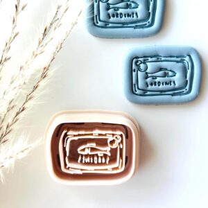 Sardine Tin Imprint Earring Cutter Cookie Polymer Clay Jewelry Cutter Tool for Fish Themed Handmade Earrings DIY Clay Craft Accessories Artistic Gifts and Ocean Inspired Design