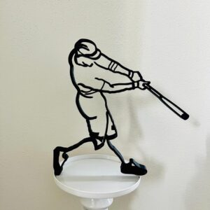 Home Run Baseball Player Figurine - Sporty Minimalist Decor for Home and Office, Ideal for Christmas