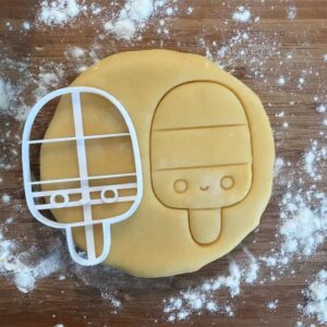 Black Popsicle Cookie Cutter Ice Cream Shape for Baking Polymer Clay Earrings Jewelry Making Fondant Crafts Food Lover Gift DIY Party Favor Kitchen Tool