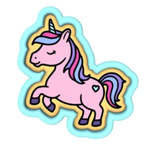 Black Unicorn Body Cookie Cutter Plastic Fondant Clay Cutter and Stamp for Baking, DIY Crafts, Fantasy-Themed Party Treats, Cake Decoration, and Creative Unicorn Projects