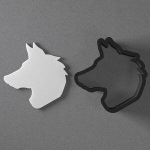 Wolf Head Silhouette Polymer Clay Cutter Sharp Tapered Edge for Earrings Jewelry Making Tool Mini Studs Pendant Set Wild Animal Shape Cookie Cutter for DIY Craft and Clay Projects