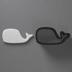 Stylized Whale Clay Cutter with Sharp Tapered Edge for Polymer Clay Earrings Studs Pendants Jewelry Making Cookie Biscuit Clay Art Marine Animal Shape Cutter for Ocean Theme DIY Craft