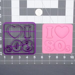 I Love the 80s 266-D806 Black Cookie Cookie Cutter for Retro Party Decorations, 1980s Theme Birthday Baking, Nostalgic Treats, Throwback Event Supplies, and Classic 80s Style Cookies