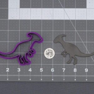 Black Parasaurolophus Dinosaur Cookie Cutter Cookie Silhouette Shape for Prehistoric Theme Party Favors Fossil Cookies Kids Baking Activities Jurassic Cake Decor and Dino Crafts