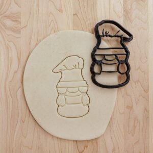 Gnome Baker with Pigtails Detailed Cookie Fondant Clay Cutter for Baking, India Cookie Mold for Cooking Theme Crafts, Girl Chef Projects, Kids Activities, Party Favors, and Fun Decor