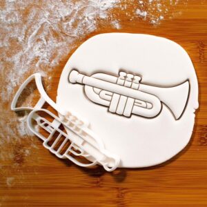Trumpet Shape Cookie Cookie Cutter for Music Instrument Themed Baking and Crafting Unique Brass Instrument Design Biscuit Fondant Clay Cutter Perfect for Musicians and Music Lovers