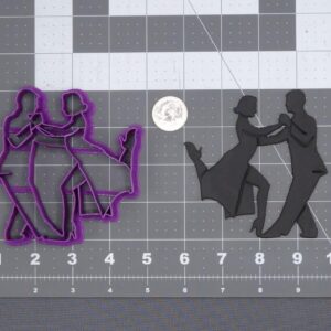 Pasadoble Dancing Couple Black Cookie Cookie Cutter for Ballroom Dance Theme Cookies Party Decorations Wedding Anniversary Baking Fondant Crafts Engagement and Celebration Cake Toppers