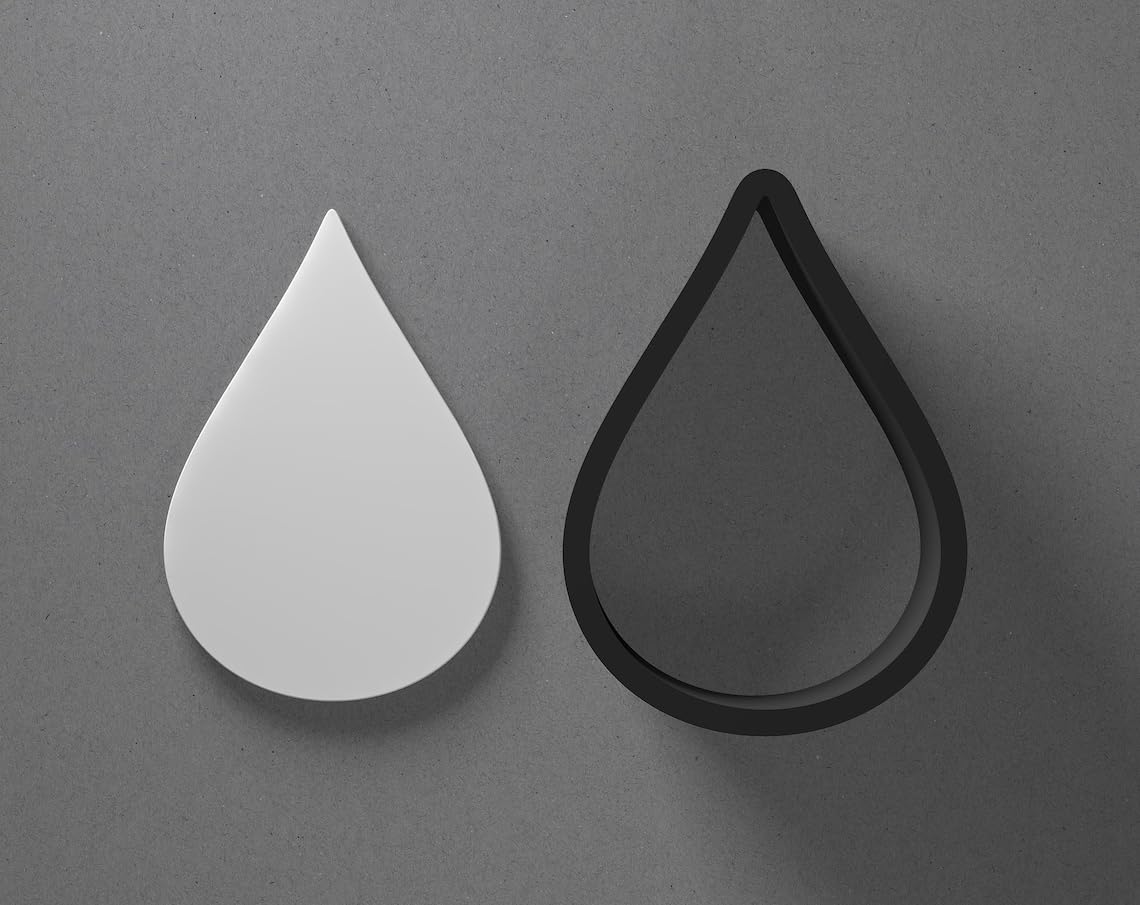 Water Drop or Teardrop Shaped Polymer Clay Cutter with Sharp Tapered Edge for Clean Cutting, Jewelry and Earring Tool for Mini Studs and Pendant Sets, Cookie Cutter for Crafting