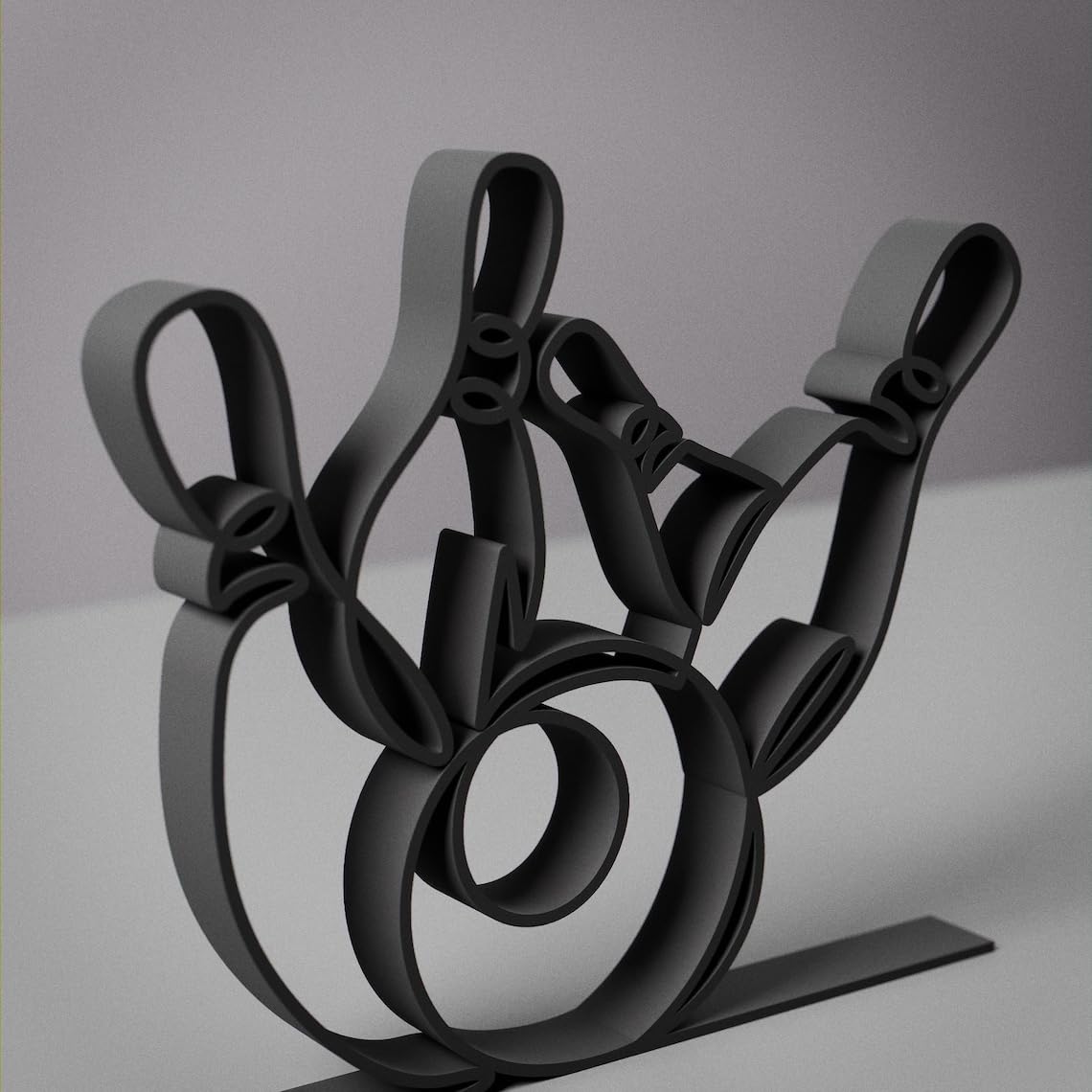 Bowling Plastic Line Art Figure Minimalist Sports Sculpture for Home Decor Desk Shelf Decoration Bowling Lover Theme Display for Living Room Bedroom Office Game Space - Image 3