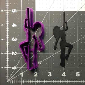Pole Girl 103 Black Cookie Cookie Cutter for Bachelorette Party Cookies Fitness Dance Theme Treats Baking Tool for Birthday Decor Adult Event Snacks Crafts and Edible Gift Making