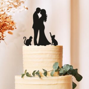 Wedding Cake Topper with Cat and Dog Figurines | Unique Wedding Cake Decoration with Cat and Dog Theme | Adorable Pet Lover Wedding Cake Topper | Dog and Cat Cake Decoration for Weddings