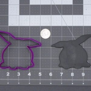 Bunny Rabbit 266-I514 Cookie Cutter Silhouette Black Cookie Animal Shape Biscuit Mold for Easter Cookies Spring Baking Kids Crafts Baby Shower Treats and Classroom Art Activities
