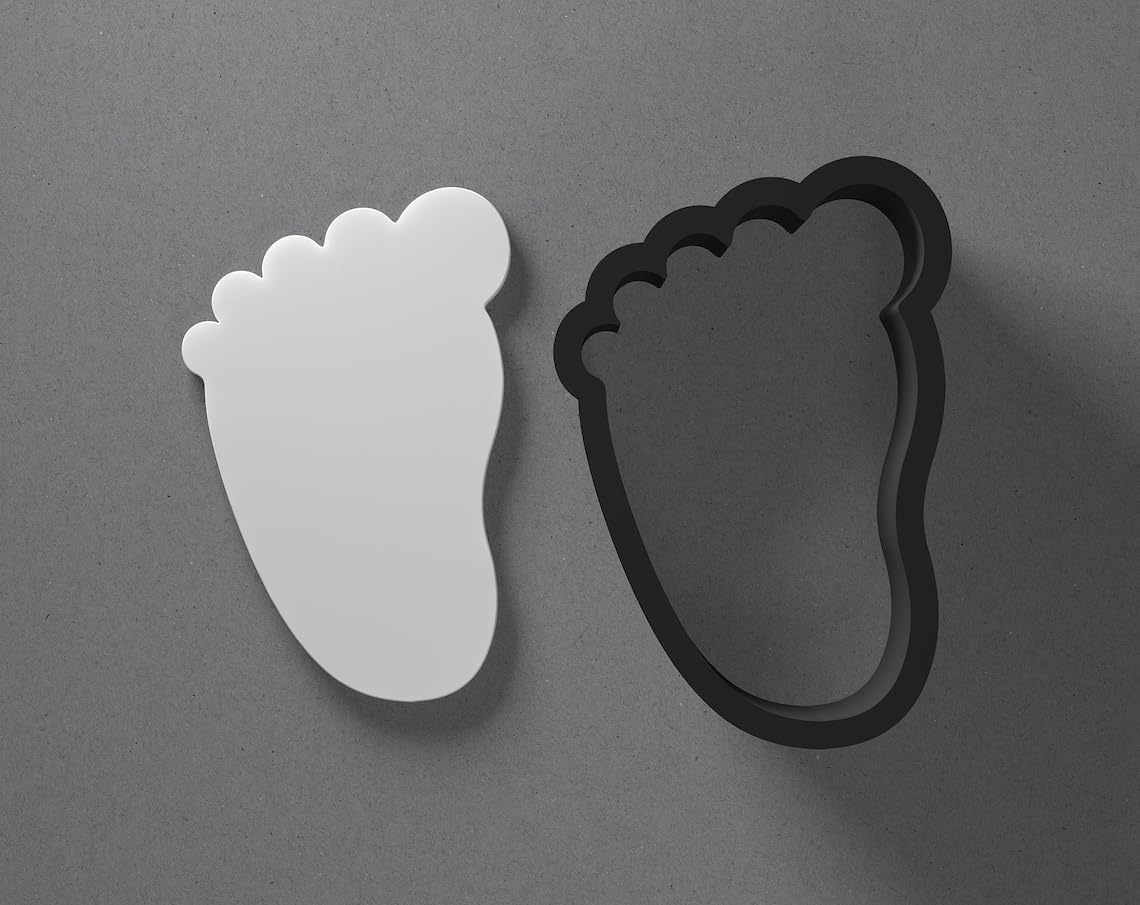 Left Baby Foot Shape Polymer Clay Cutter with Sharp Tapered Edge for Clean Cutting, Jewelry and Earring Tool for Mini Studs and Pendant Sets, Cookie Cutter for Baby Shower Crafting in - Image 2