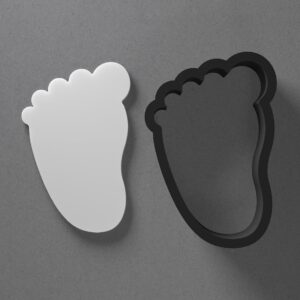 Left Baby Foot Shape Polymer Clay Cutter with Sharp Tapered Edge for Clean Cutting, Jewelry and Earring Tool for Mini Studs and Pendant Sets, Cookie Cutter for Baby Shower Crafting in