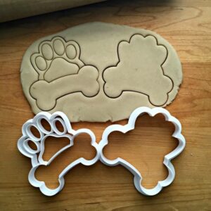 Set of 2 Cookie Dog Bone Frame Cookie Cutters for Baking Biscuits Cake Fondant Decorations Suitable Size Durable Molds Made in India for Pet Lovers, Dog Parties, and Crafting Activitie