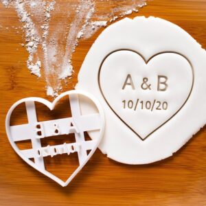 Personalized Custom Heart Cookie Cutter Cookie Mold for Biscuit Fondant Clay Baking Wedding Favors Love Theme Unique Date Customization and Crafting