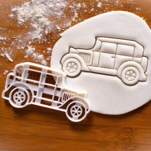 Vintage Car Cookie Cutter for Biscuit Fondant Clay Baking Retro Classic Automobile Collector Theme Birthday Party Vehicle Transport Automotive Enthusiast Gift Car Show Treat Decoration