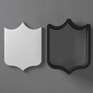 Banner Shield Badge Cookie Polymer Clay Cutter with Sharp Tapered Edge for Jewelry Making Earring Tools Mini Studs Pendant Set Craft Supplies Cookie Cutter Heraldic Clay Art