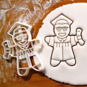 Graduate Gingerbread Cookie Cookie CuIdeal for Graduation Parties, School Events, or Gifting to Graduates as a Special and Memorable Baking Accessory.tter Ideal for Graduation